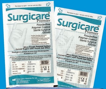 Excellent Polymer Coated Powder free Surgical Gloves-Premier
