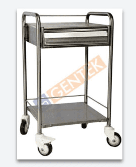 ECG Trolley SS With M.S Drawer