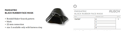 PAEDIATRIC BLACK RUBBER FACE MASK