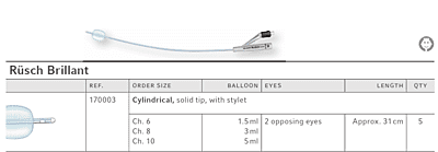 Rüsch Brillant Foley Catheter (Child)