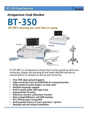 Bt-350 Bistos Fetal Monitor