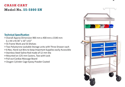 Crash Cart Model no. 55-5800 SN