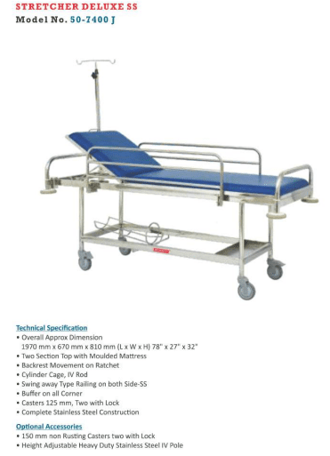 Stretcher Deluxe SS Model no. 50-7400 J